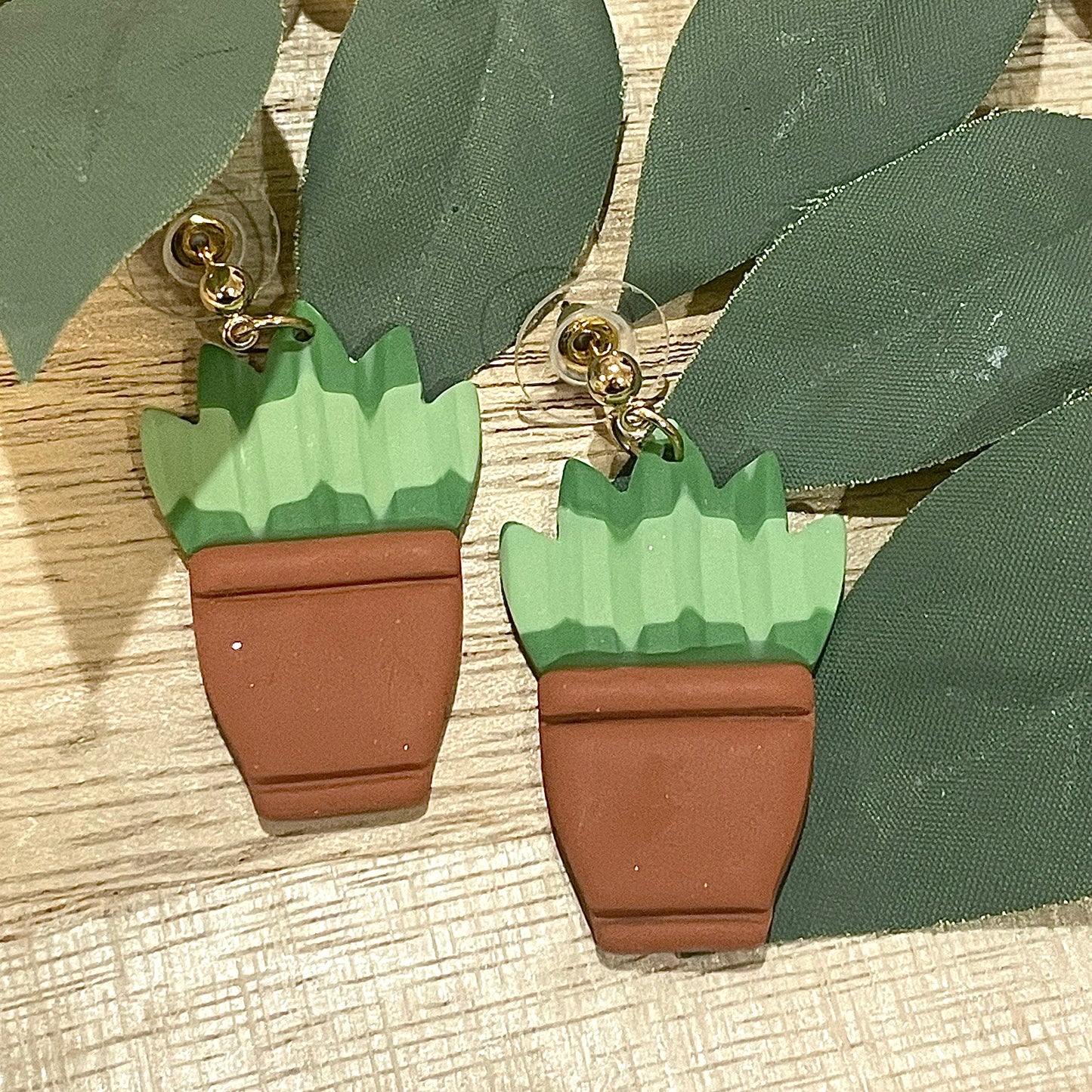 Snake Plant Dangle Earrings