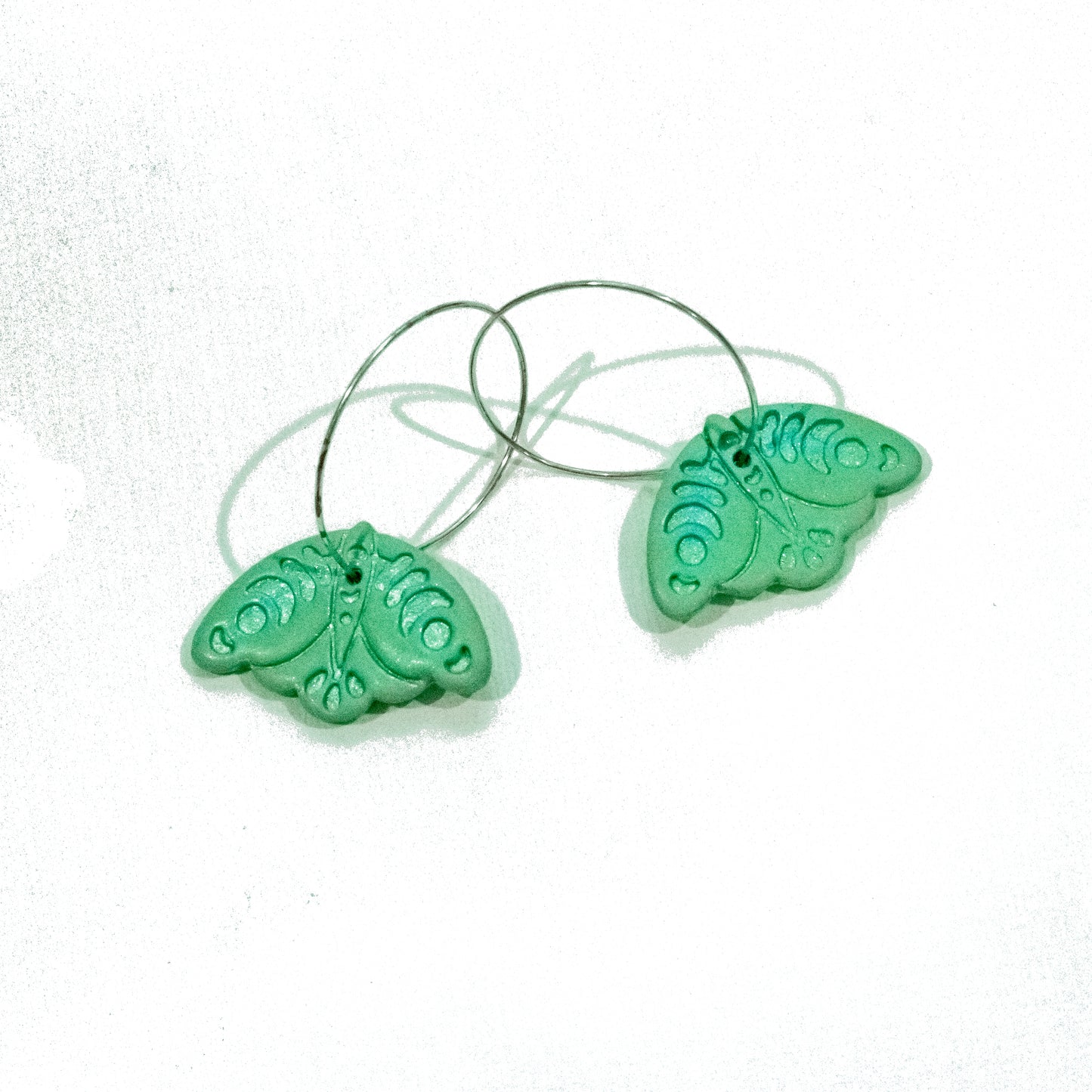 Lunar Moth Hoop Earrings