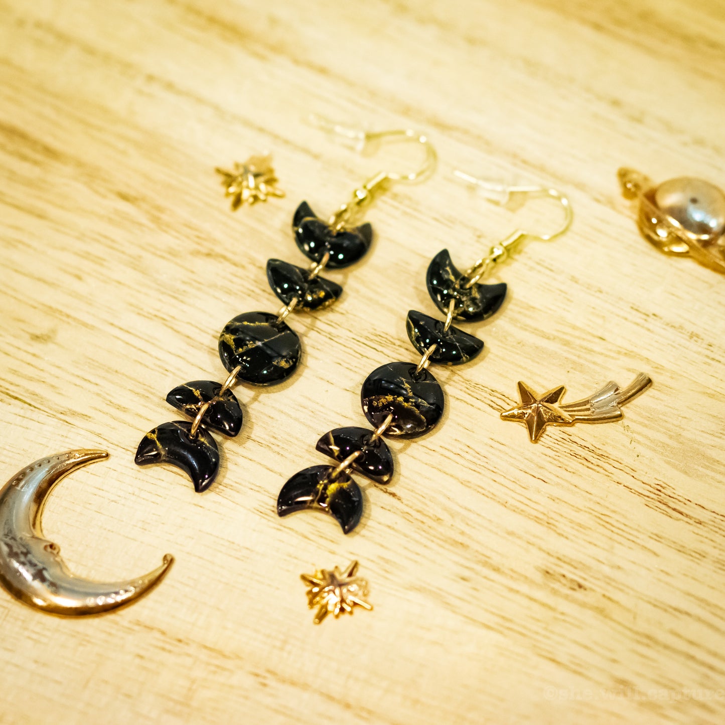 Moon Phase Dangle Earrings