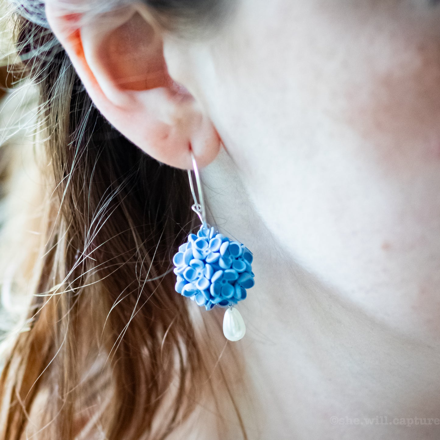 Hydrangea Hoop Earrings
