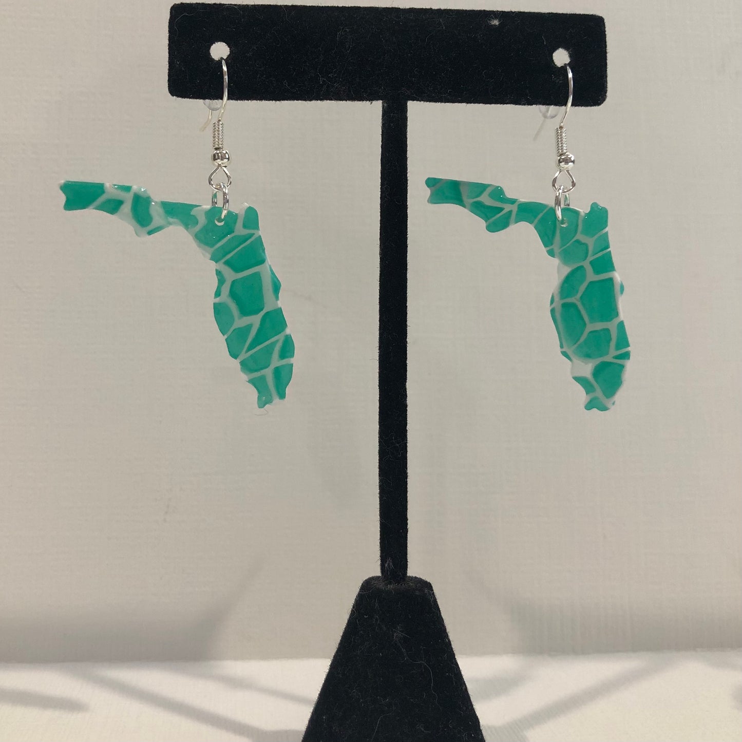 Poolside Stained Glass Translucent Florida Dangle Earrings