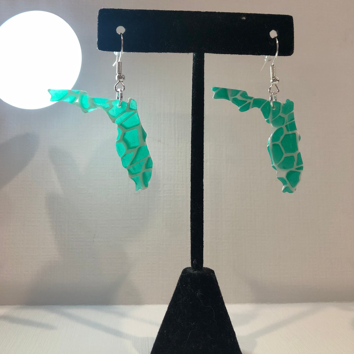 Poolside Stained Glass Translucent Florida Dangle Earrings