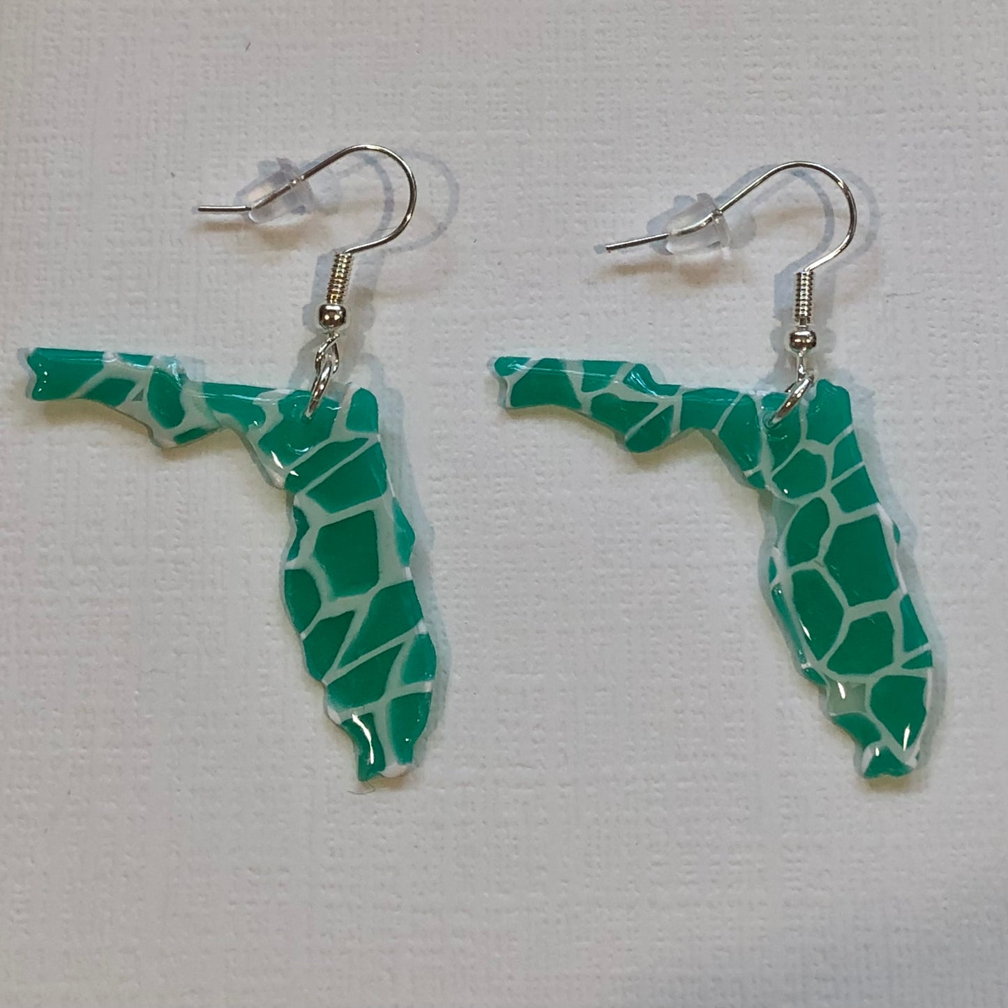 Poolside Stained Glass Translucent Florida Dangle Earrings