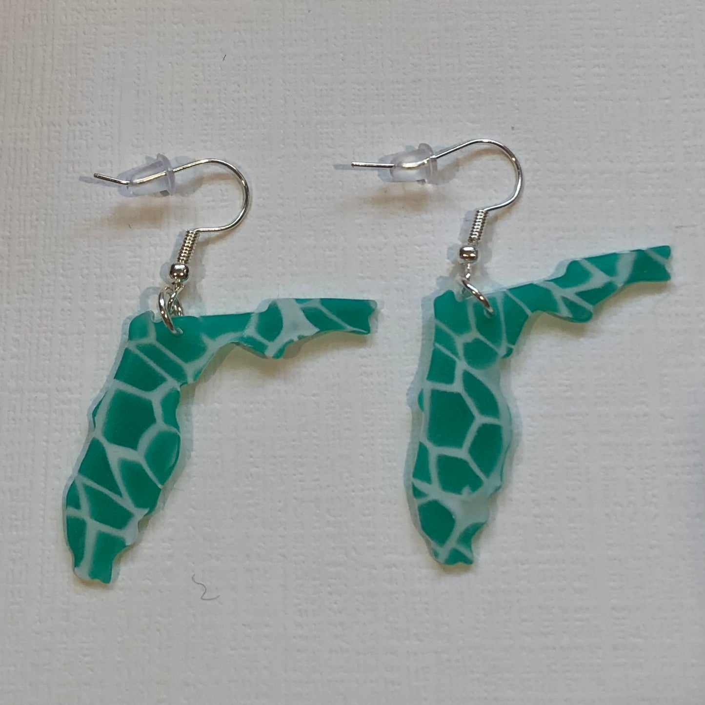 Poolside Stained Glass Translucent Florida Dangle Earrings