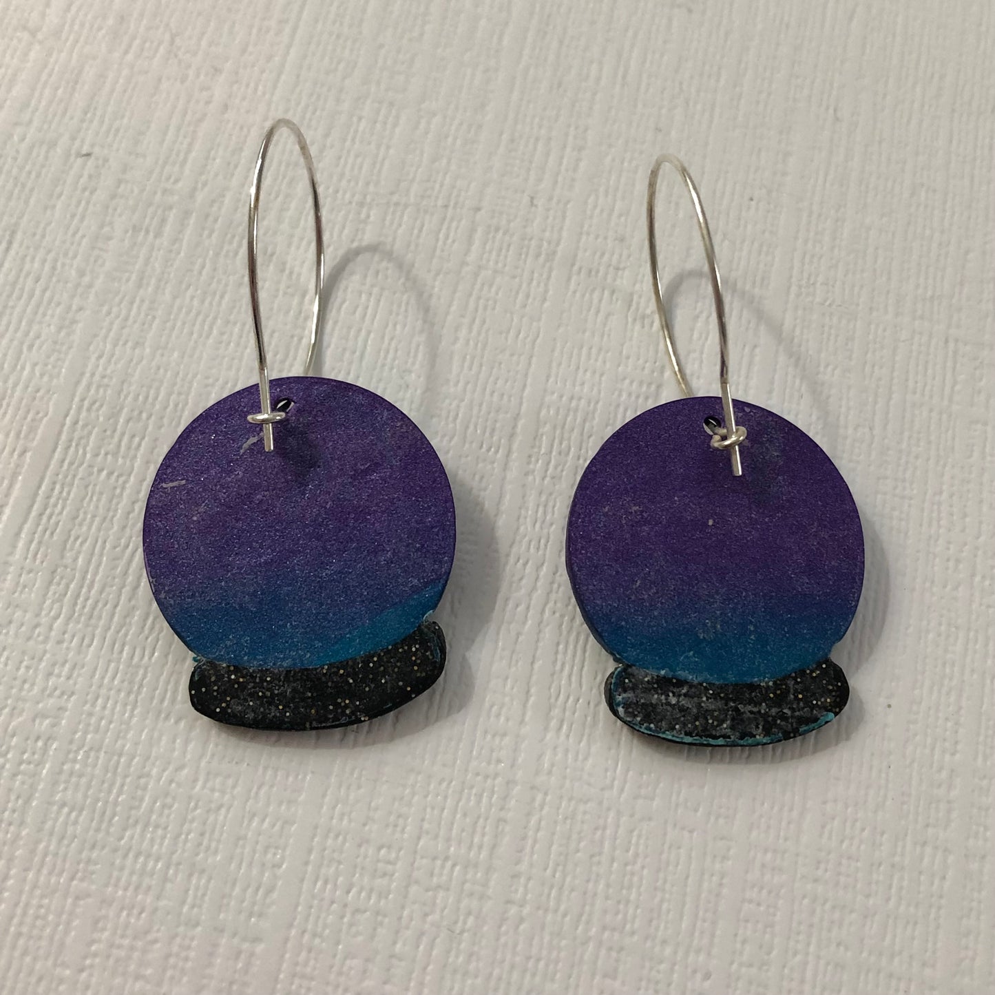 Crystal Ball Polymer Clay Hoop Earrings