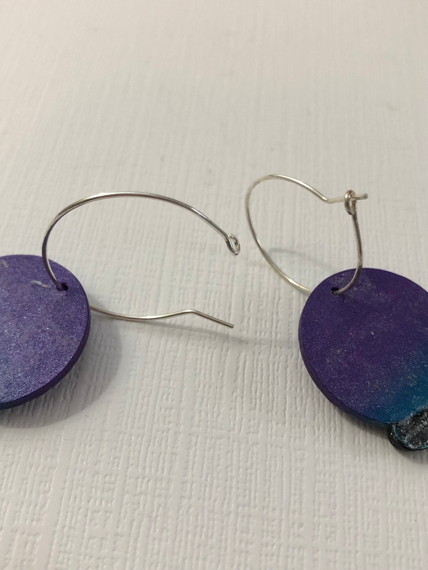 Crystal Ball Polymer Clay Hoop Earrings