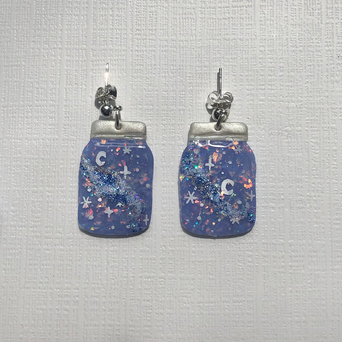 Galaxy in a Jar Clay Earrings