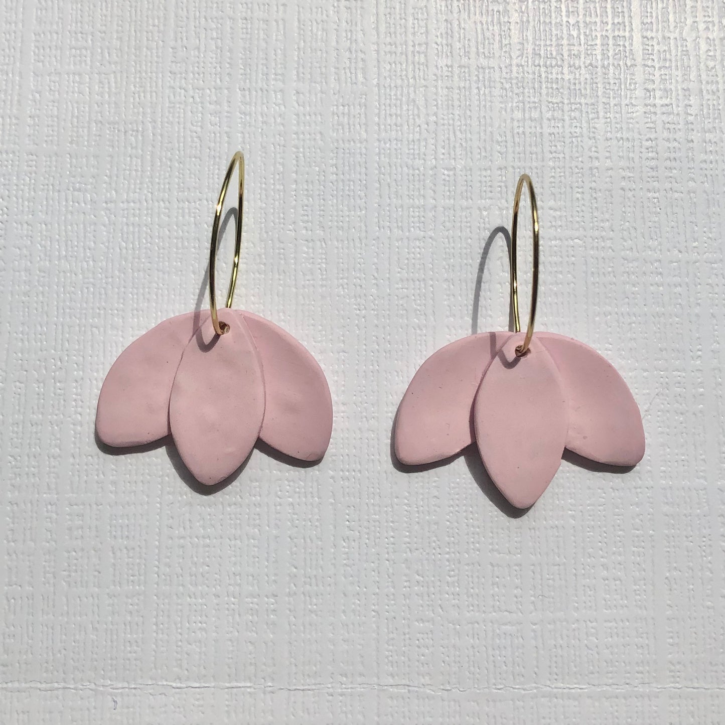 Simple Petal Clay Hoop Earrings