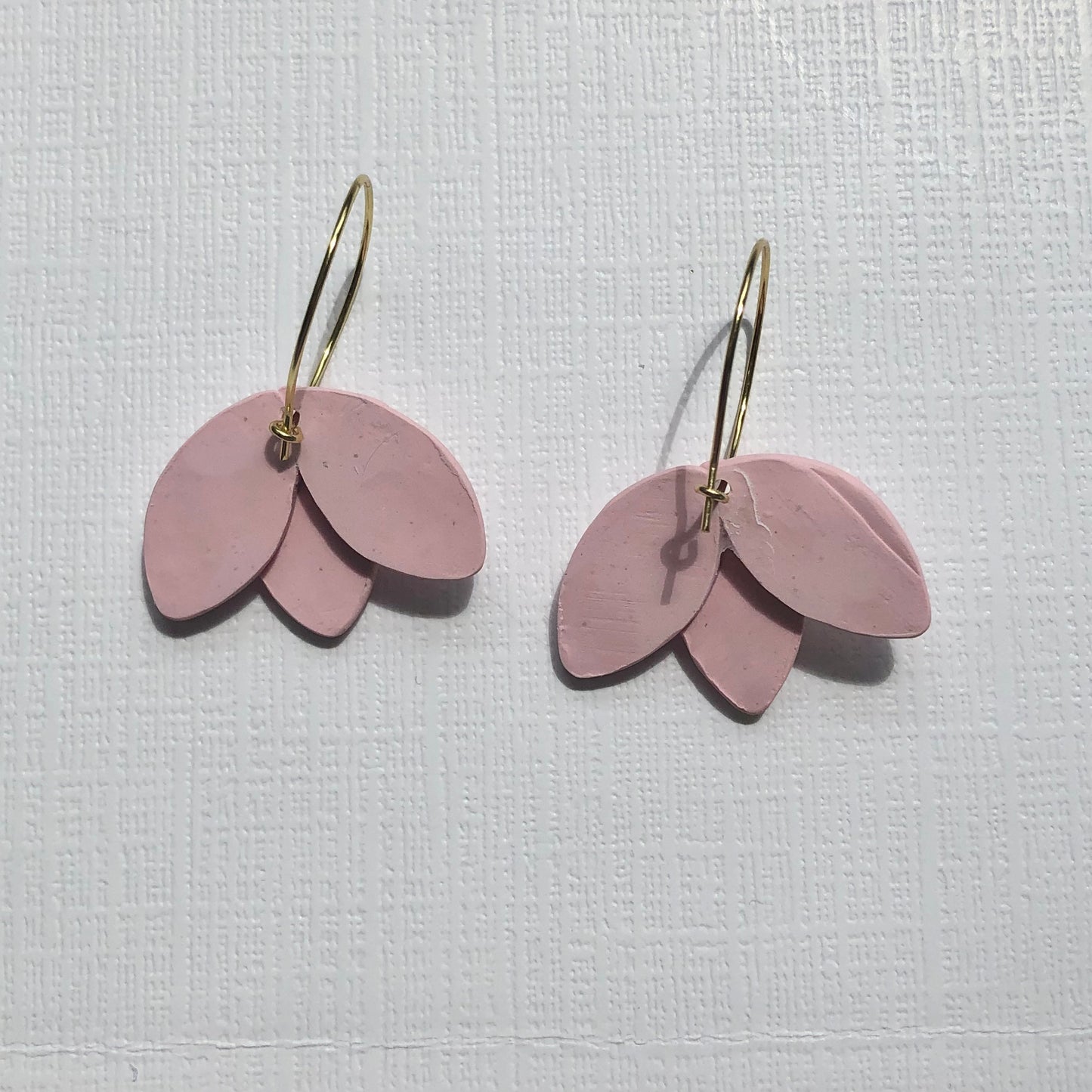 Simple Petal Clay Hoop Earrings