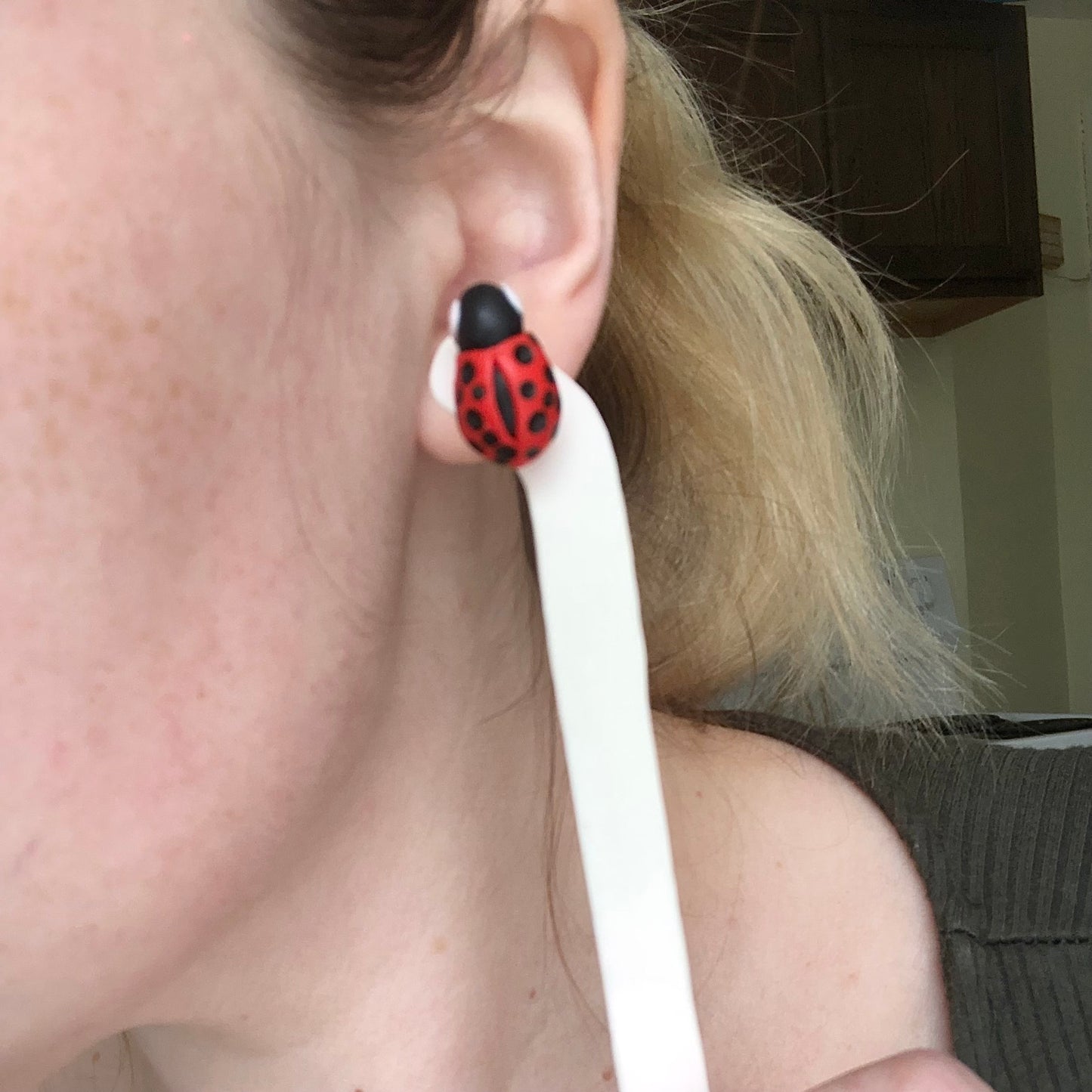 Ladybug Clay Stud Earrings