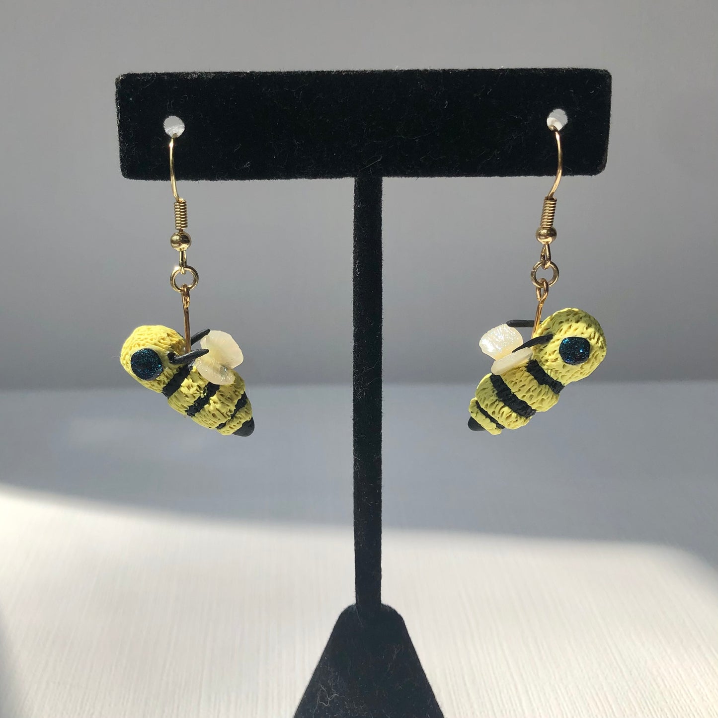 Bumblebee Polymer Clay Dangle Earrings