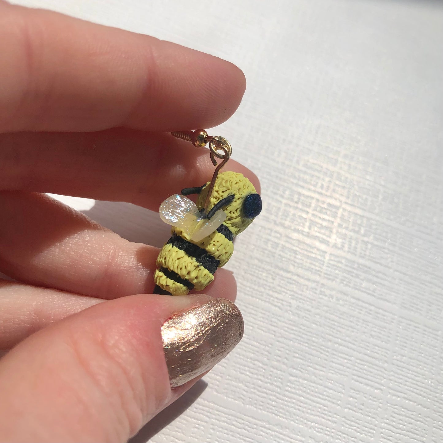 Bumblebee Polymer Clay Dangle Earrings