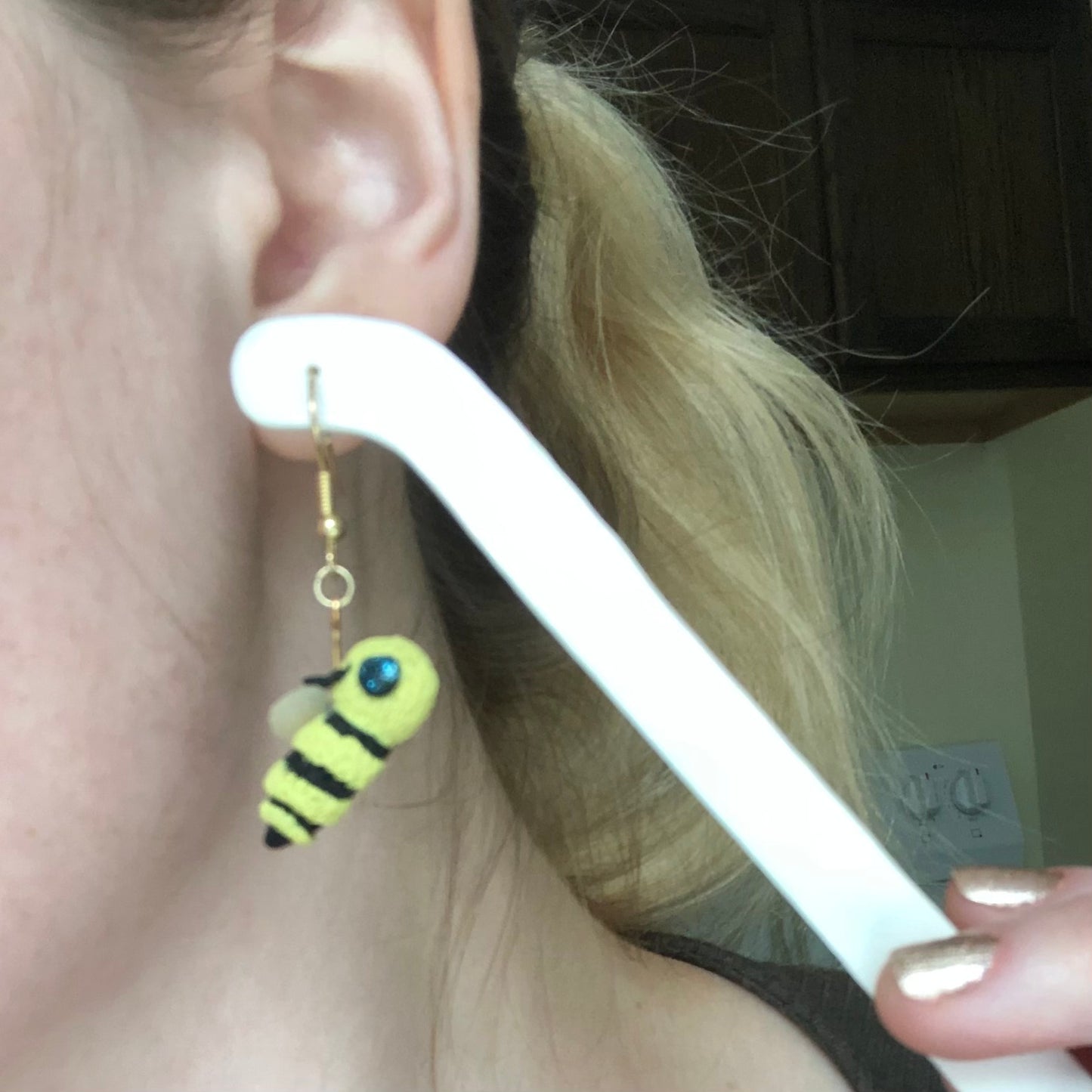 Bumblebee Polymer Clay Dangle Earrings