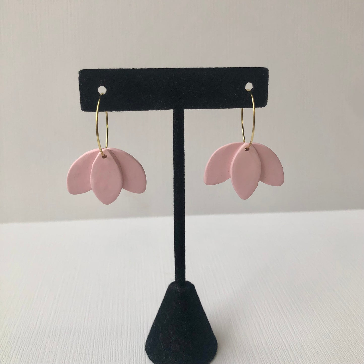 Simple Petal Clay Hoop Earrings