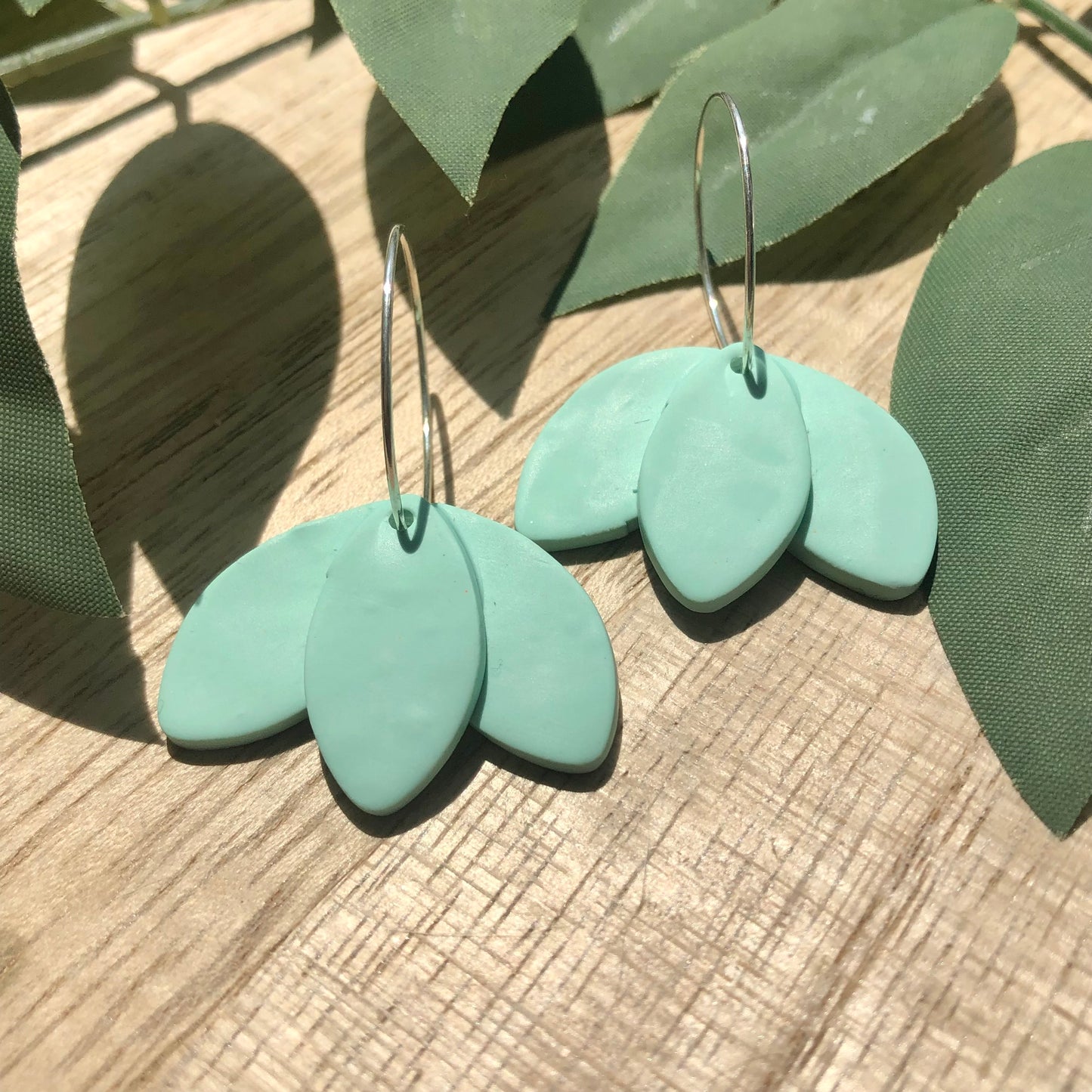 Simple Petal Clay Hoop Earrings