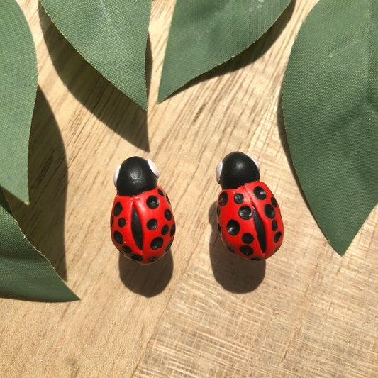 Ladybug Clay Stud Earrings