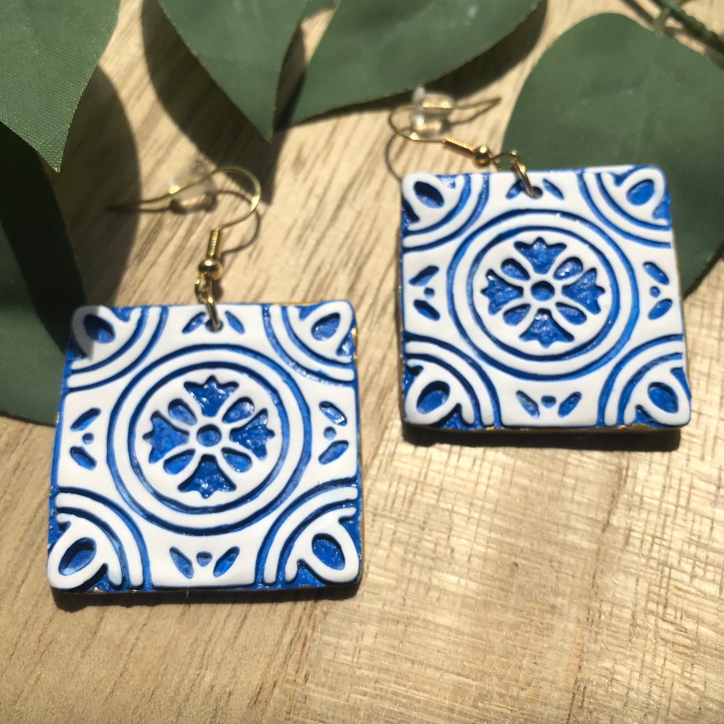 Moroccan Tile Inspired Clay Earrings