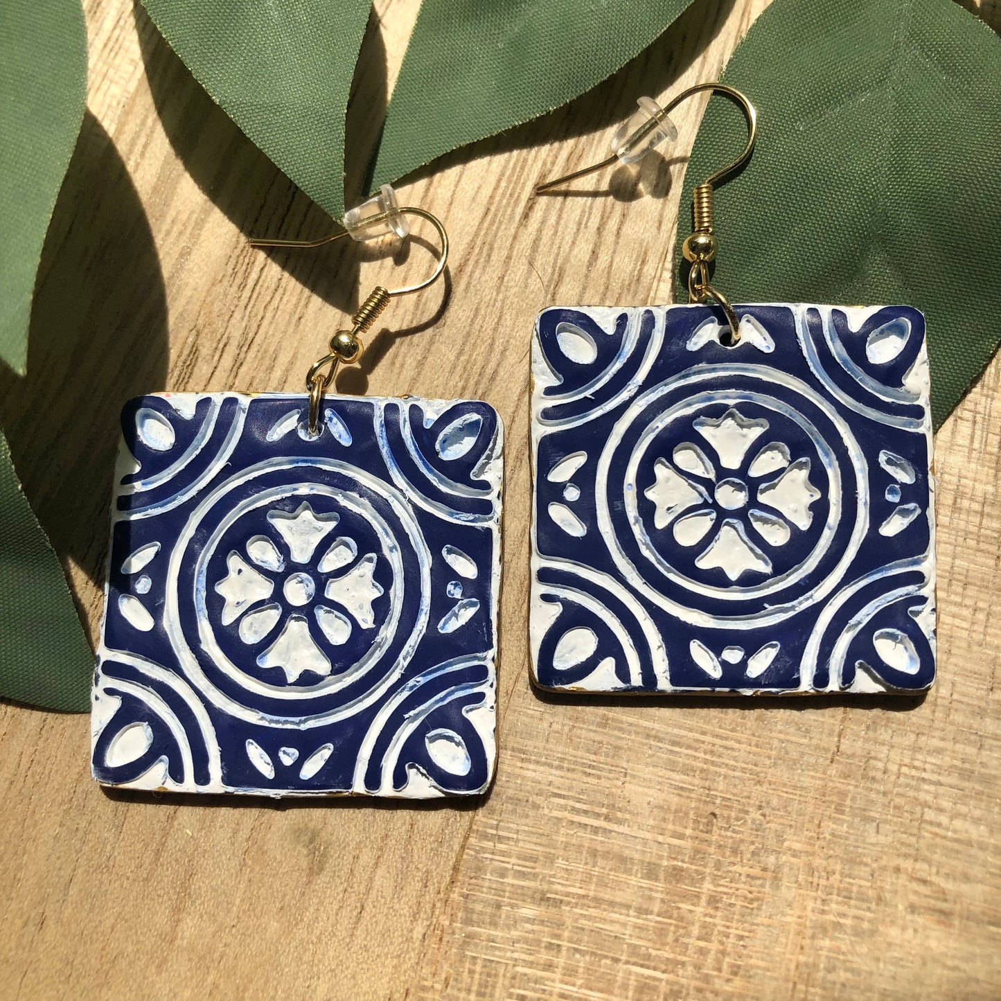 Moroccan Tile Inspired Clay Earrings