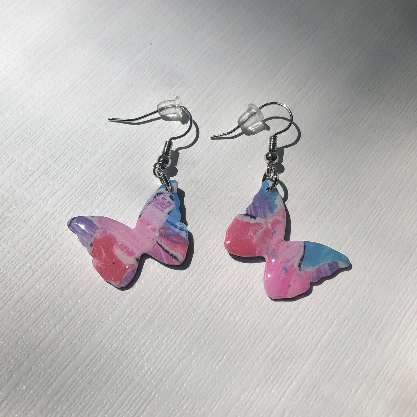 Cotton Candy Watercolor Butterfly Dangles