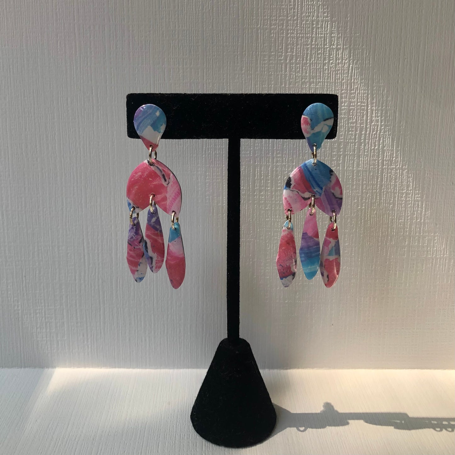 Cotton Candy Watercolor Long Dangles