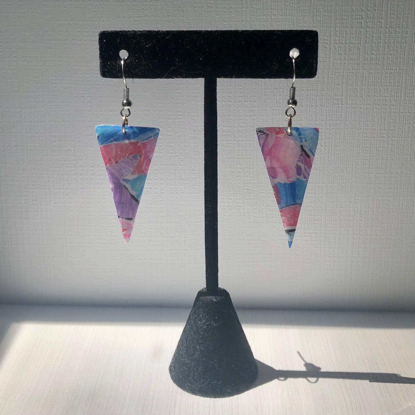 Cotton Candy Watercolor Triangle Dangles