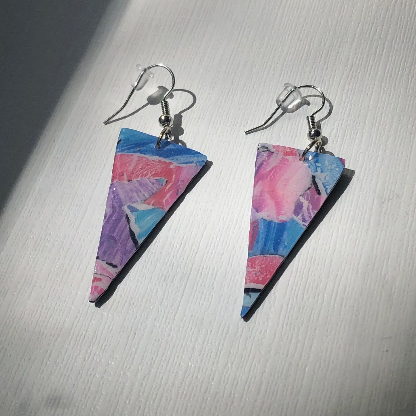 Cotton Candy Watercolor Triangle Dangles