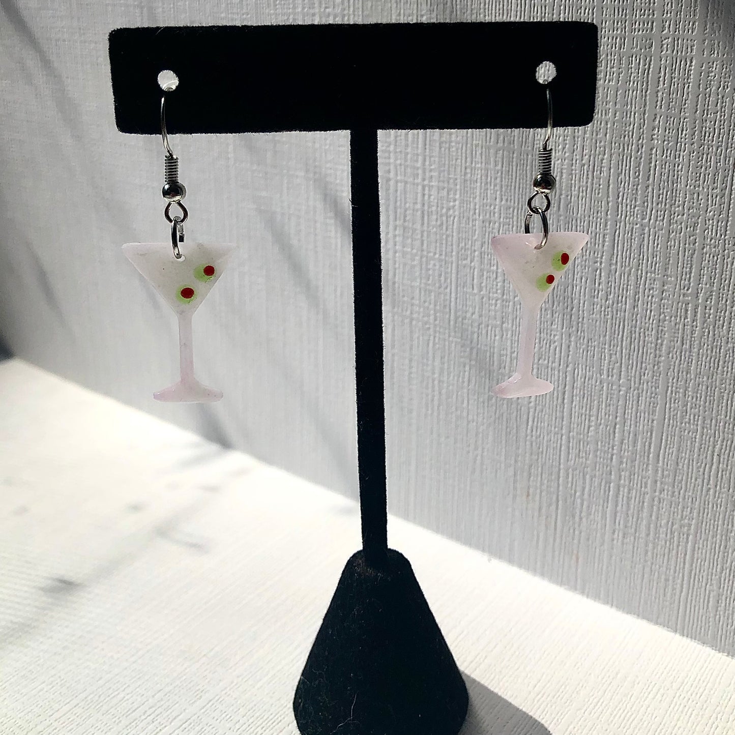 Martini Glass Dangle Polymer Clay Earrings