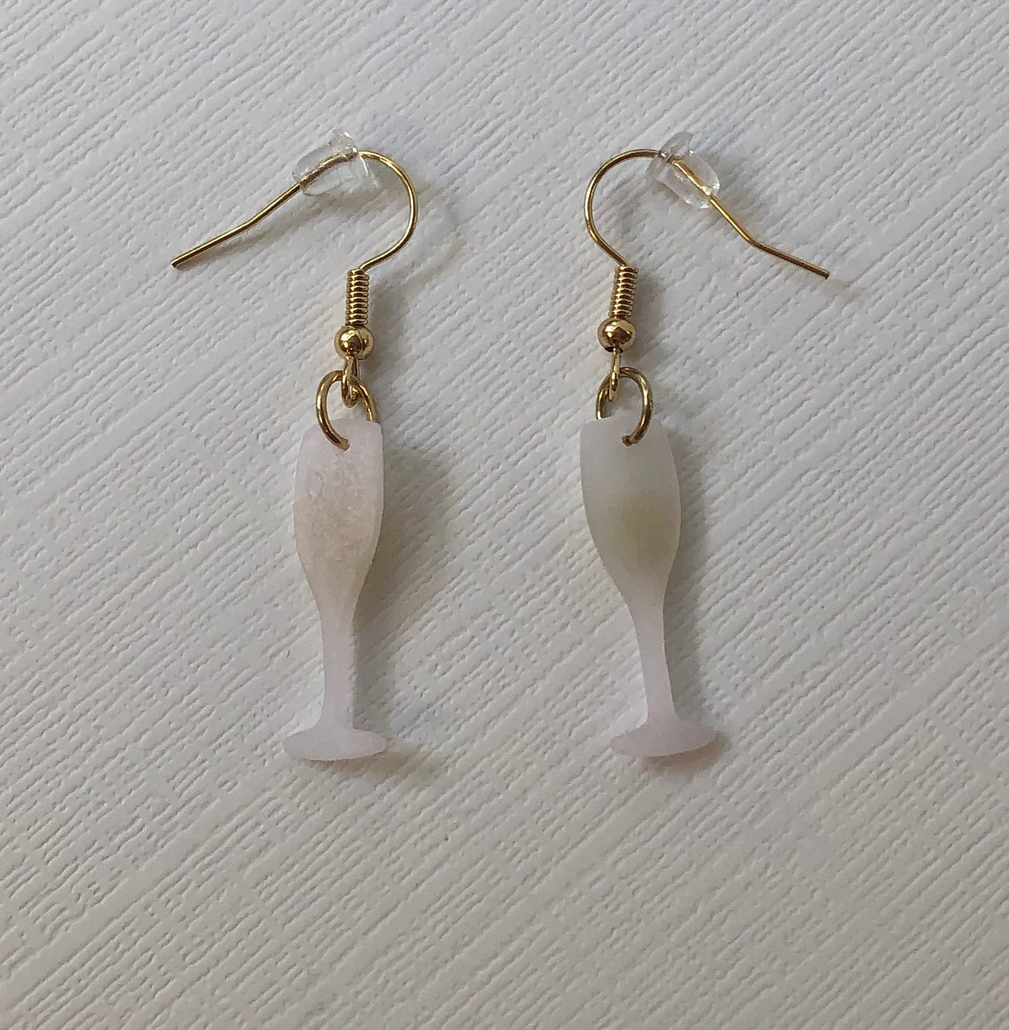 Champagne Glass Dangle Polymer Clay Earrings