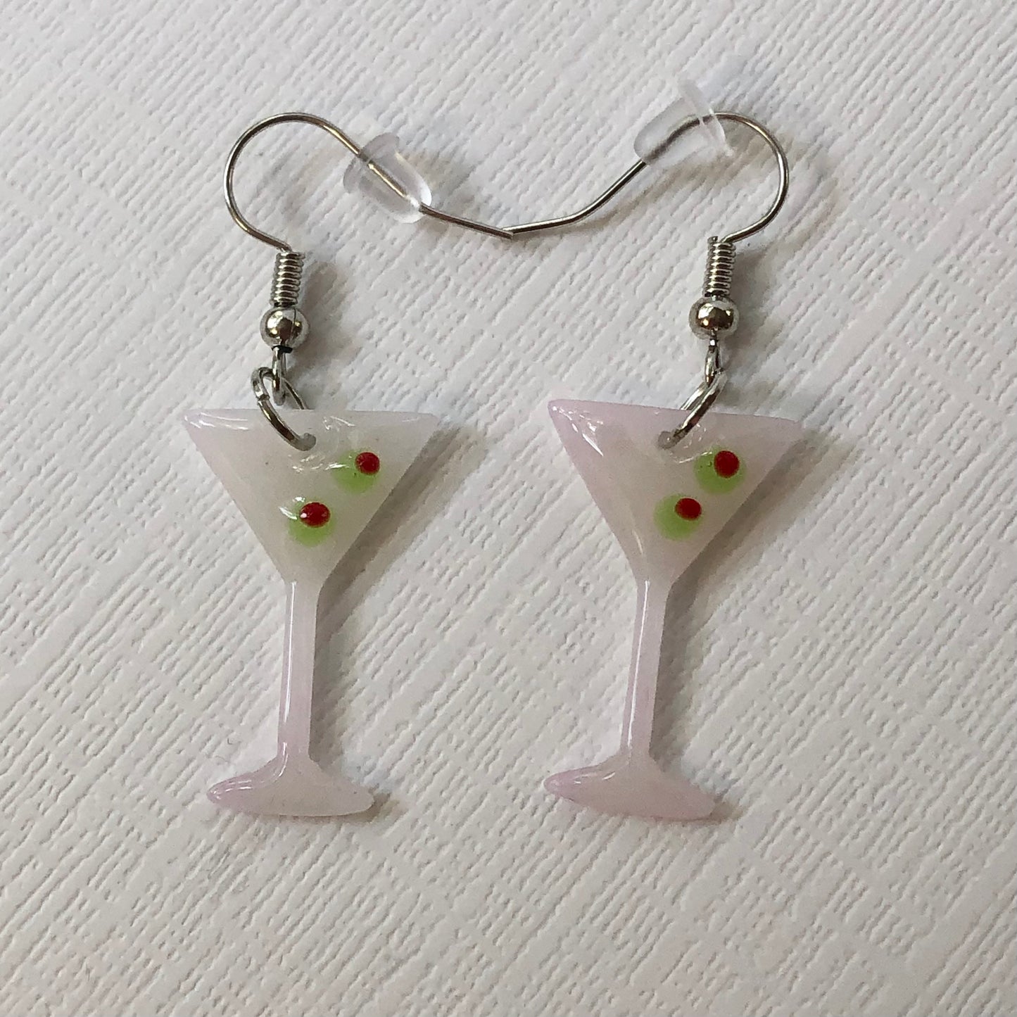 Martini Glass Dangle Polymer Clay Earrings