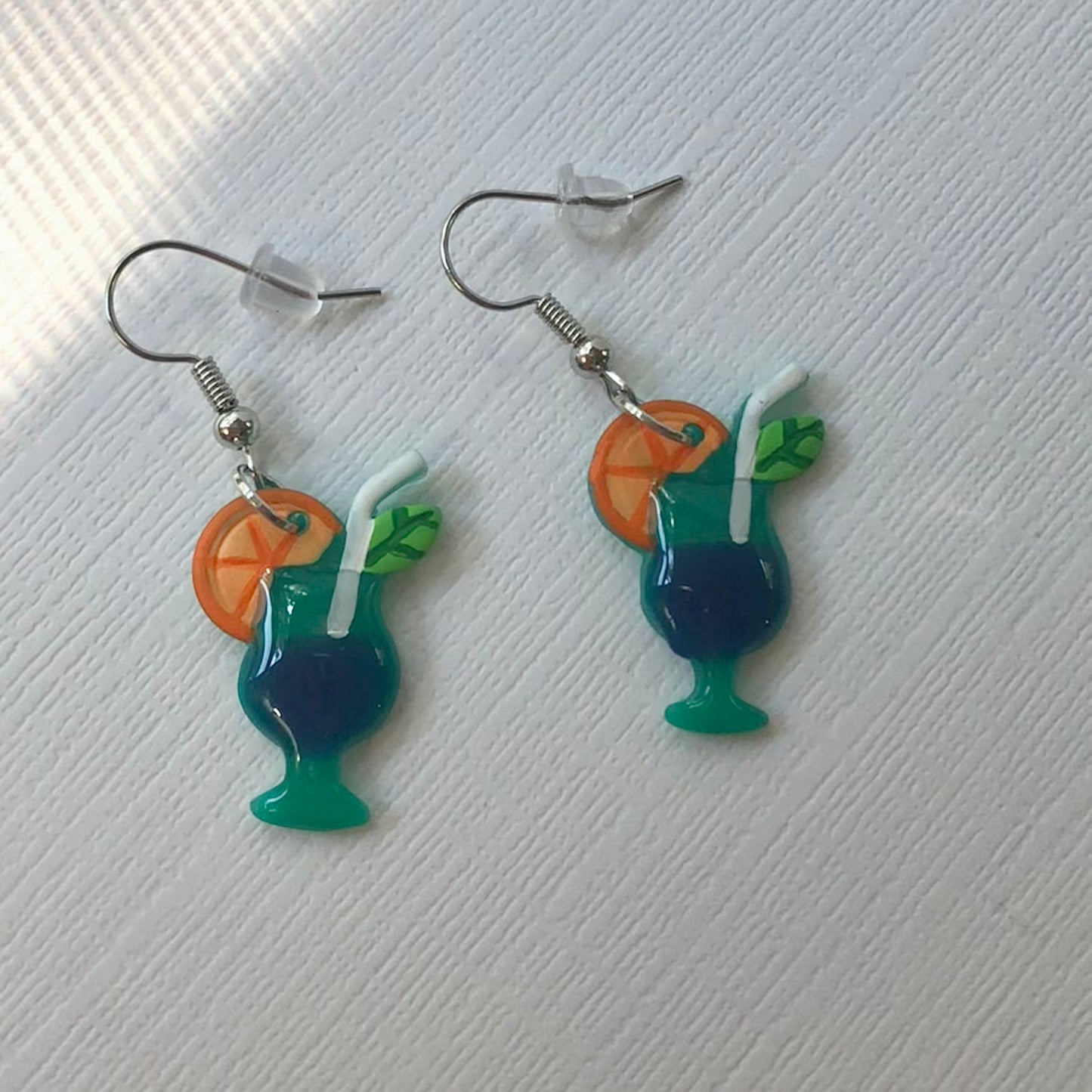 Fruity Cocktail Glass Dangle Polymer Clay Earrings