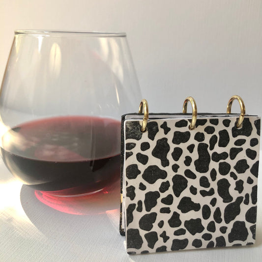 Cow Print Pattern Wine Book