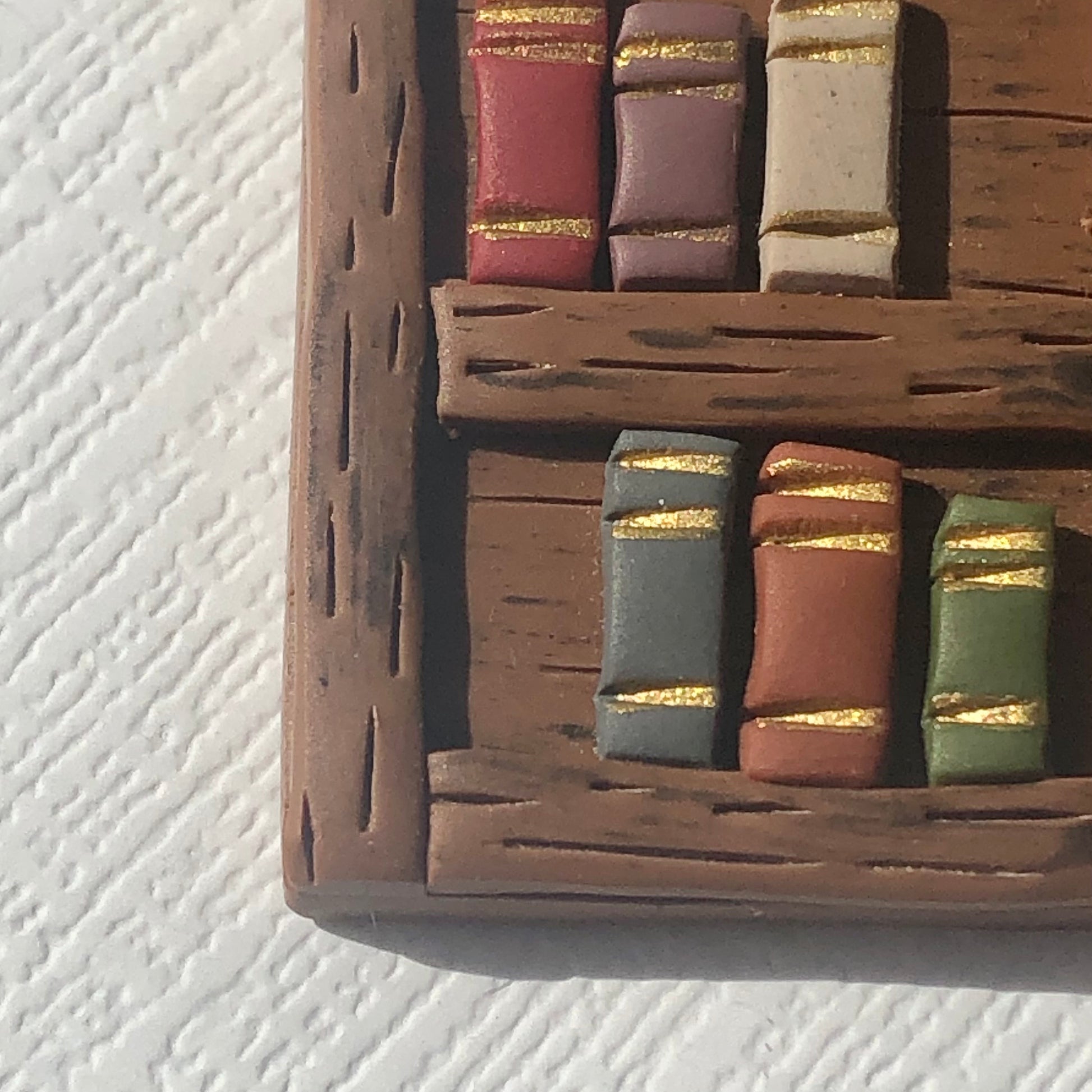 Bookshelf Polymer Clay Dangle Earrings