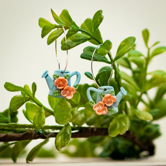 Watering Can Hoop Earrings
