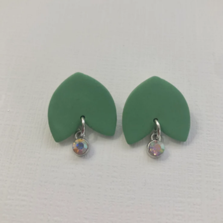 Bell shaped polymer clay stud earrings