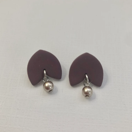 Bell shaped polymer clay stud earrings