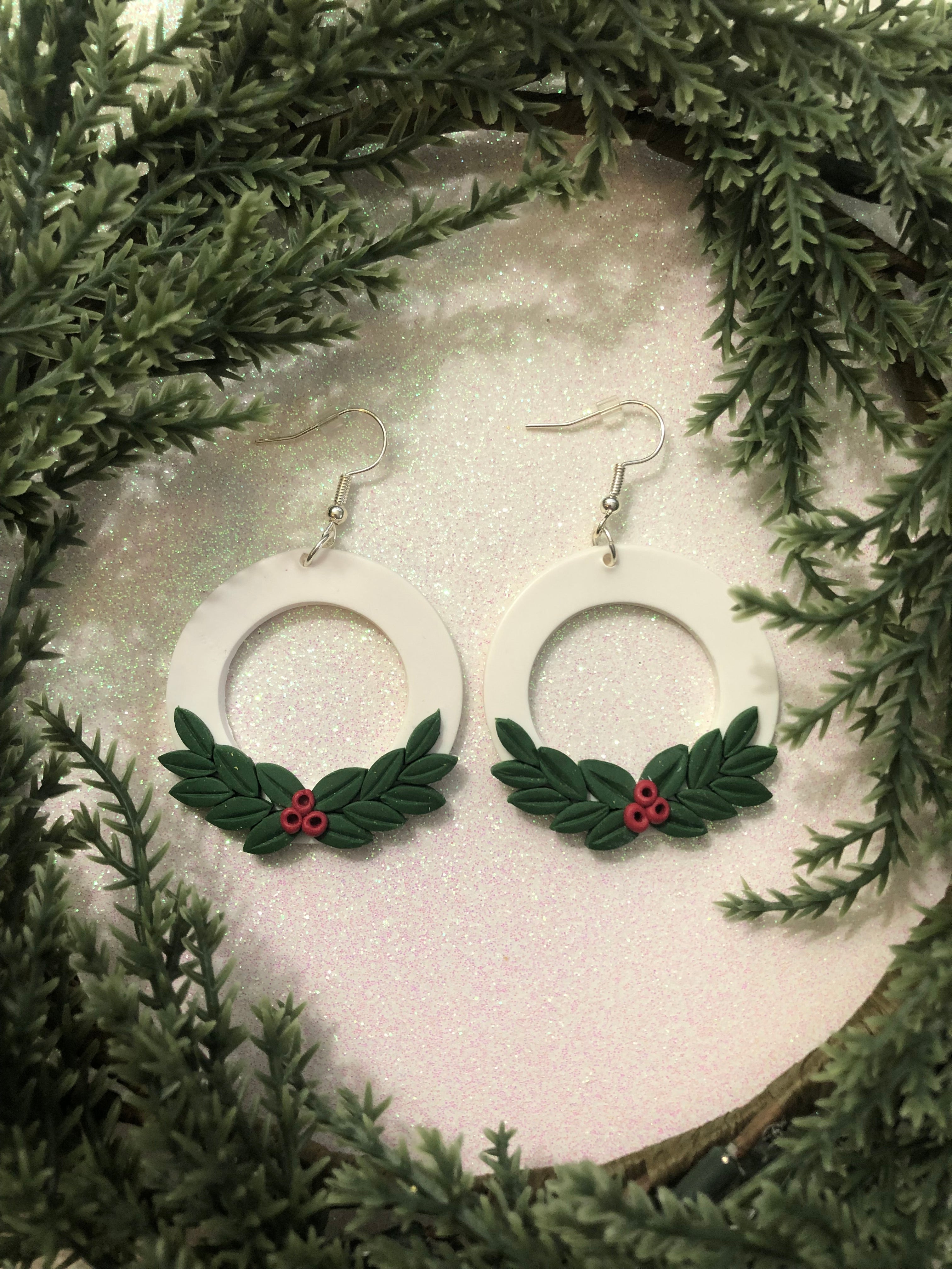 Christmas polymer deals clay earrings