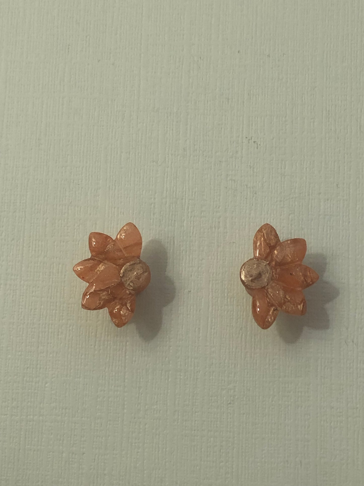 Pink Marble Half Flower Studs