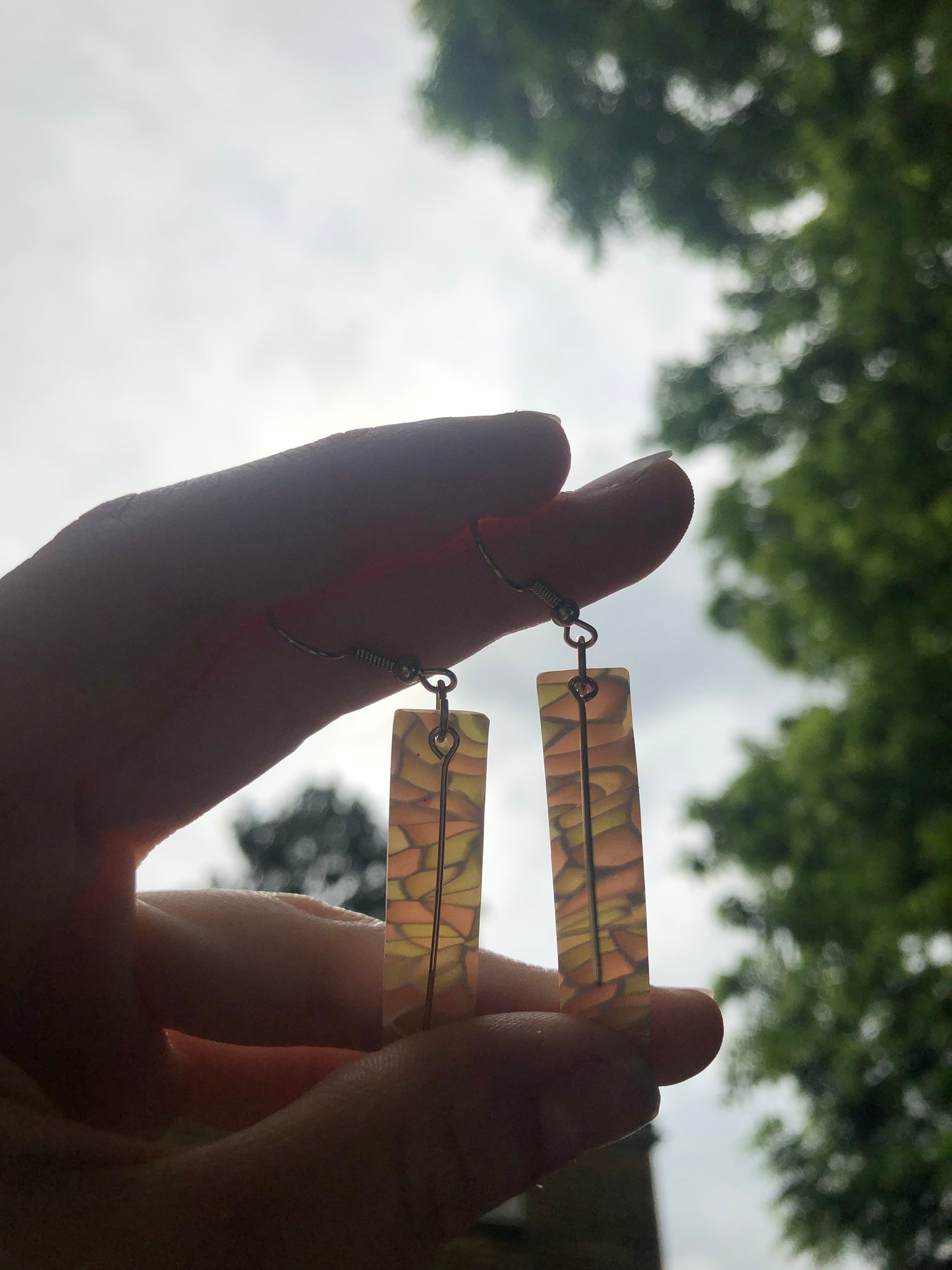 Sunset Stained Glass Rectangle Dangles