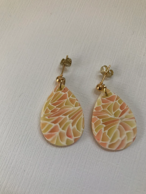 Sunset Stained Glass Teardrop Dangles