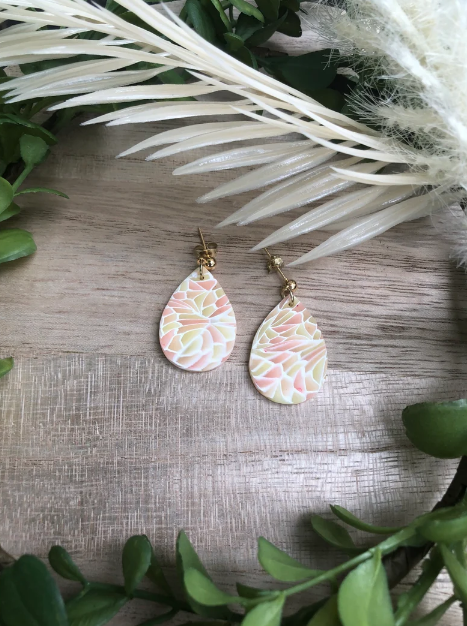 Sunset Stained Glass Teardrop Dangles