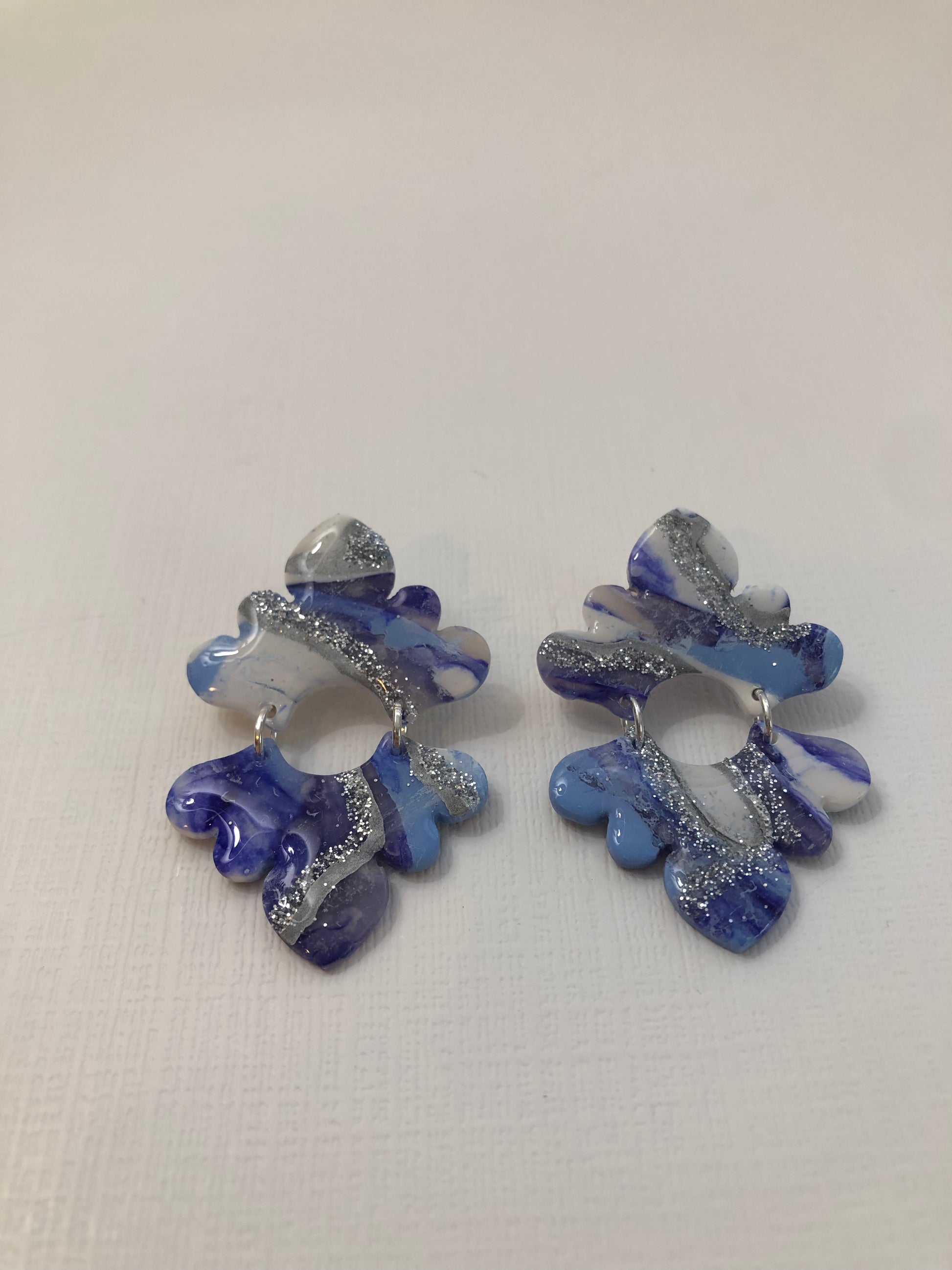 Blue 2025 marble earrings